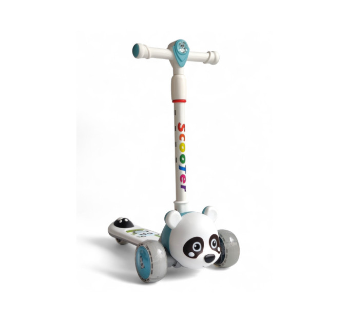 Детский складной самокат музыкальный Scooter от 1,5 лет с мордочкой животного