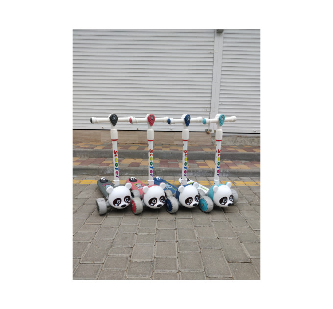 Детский складной самокат музыкальный Scooter от 1,5 лет с мордочкой животного