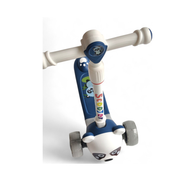 Детский складной самокат музыкальный Scooter от 1,5 лет с мордочкой животного