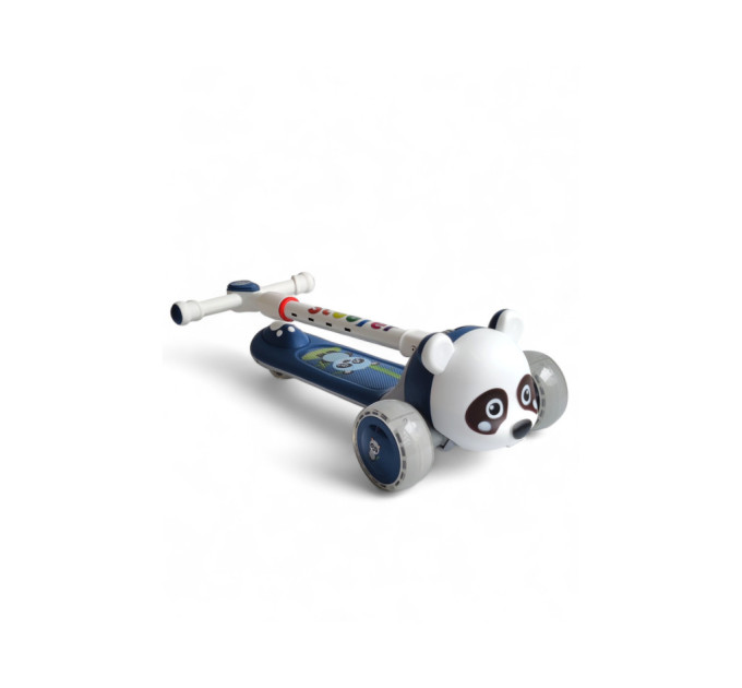 Детский складной самокат музыкальный Scooter от 1,5 лет с мордочкой животного