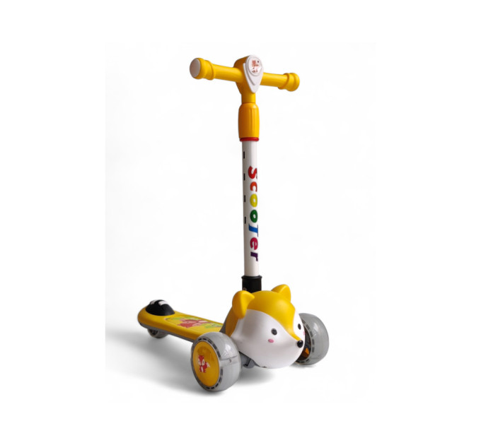 Детский складной самокат от 1,5 лет с мордочкой животного Scooter