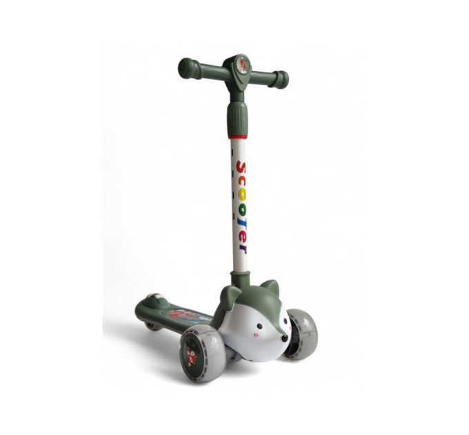 Детский складной самокат от 1,5 лет с мордочкой животного Scooter