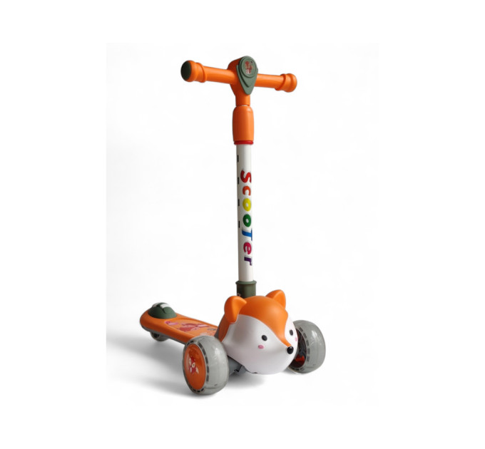 Детский складной самокат от 1,5 лет с мордочкой животного Scooter