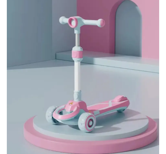 Детский самокат CITY LINE Baby Care 388 4в1, с родительской ручкой, сиденьем, LED-подсветкой и корзинкой