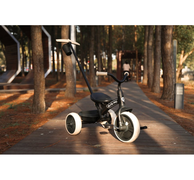 Детский трехколесный велосипед Tri-Cycle Elit Pro Black с родительской ручкой, EVA колесами, стальной рамой, педалями, комфортным сиденьем, для мальчиков и девочек 2–6 лет, нагрузка до 25 кг