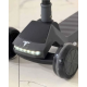 Детский трехколесный складной самокат с LED подсветкой и музыкой, регулируемый руль, ножной тормоз на заднем колесе, до 50 кг, от 3 лет (красный, розовый, серый)