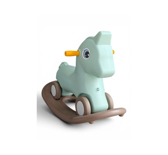 Детская игрушка каталка-качалка Happy Pony 2в1, крепкий пластик, стойкая конструкция, от 1 года, до 20 кг, игрушка для катания и качания ( белый, бежевый, розовый, мятный)