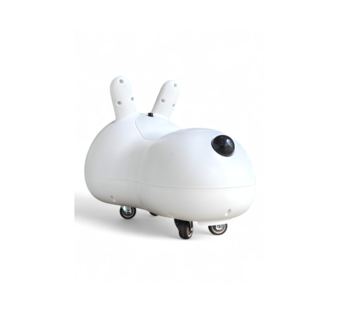 Детская каталка Rabbit 333, для детей от 1 года, музыка и световые эффекты, крепкий пластиковый корпус, резиновые колеса, нагрузка до 30 кг (белый, розовый)