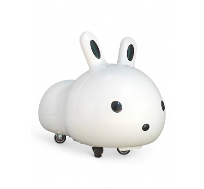 Детская каталка Rabbit 333, для детей от 1 года, музыка и световые эффекты, крепкий пластиковый корпус, резиновые колеса, нагрузка до 30 кг (белый, розовый)