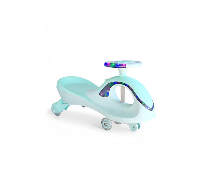 Бибикар детский Wigglecar от 1 года до 60 кг, машинка-каталка без педалей, LED-подсветка, музыкальные эффекты, стойкий крепкий корпус, детская машинка для катания и активных игр (голубой, мятный, розовый, фиолетовый)
