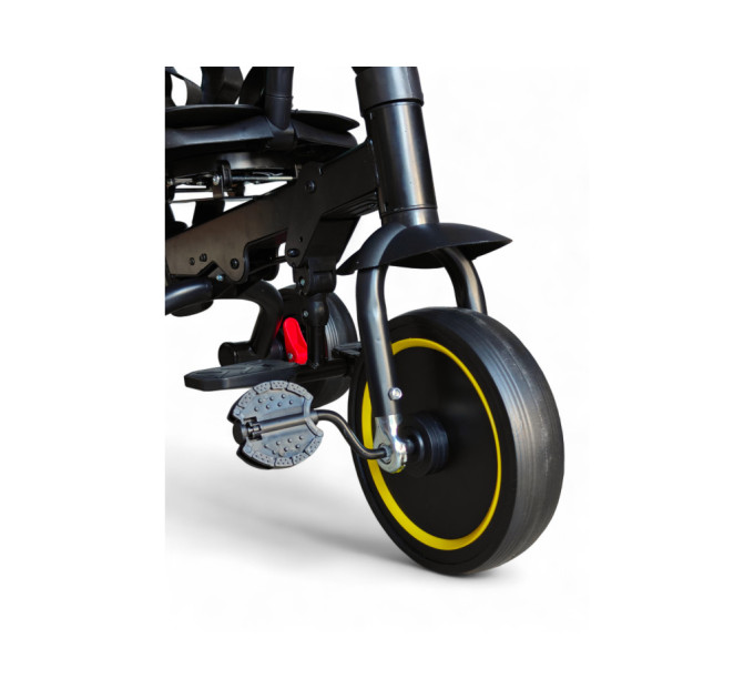 Детский трехколесный велосипед-коляска Tricycle 2 в 1 от 1 года, с родительской ручкой, козырьком, регулируемой спинкой, пятиточечными ремнями безопасности (зеленый, красный, черный)