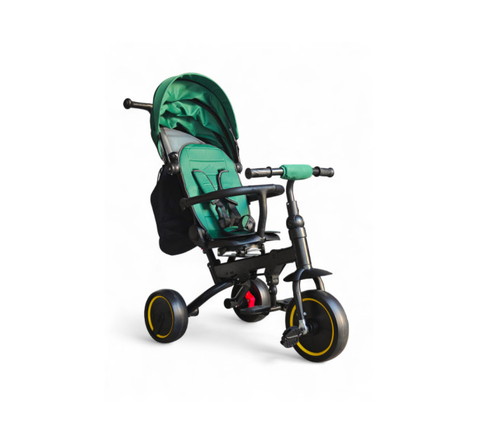 Детский трехколесный велосипед-коляска Tricycle 2 в 1 от 1 года, с родительской ручкой, козырьком, регулируемой спинкой, пятиточечными ремнями безопасности (зеленый, красный, черный) Детский трехколесный велосипед-коляска Tricycle 2 в 1 от 1 года, с родительской ручкой, козырьком, регулируемой спинкой, пятиточечными ремнями безопасности (зеленый, красный, черный)