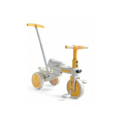 Детский трехколесный велосипед-беговел Tricycle 01, велосипед-трансформер с родительской ручкой, музыкальным сопровождением и подсветкой, для детей от 1,5 года, до 40 кг (желтый, розовый) Детский трехколесный велосипед-беговел Tricycle 01, велосипед-трансформер с родительской ручкой, музыкальным сопровождением и подсветкой, для детей от 1,5 года, до 40 кг (желтый, розовый)
