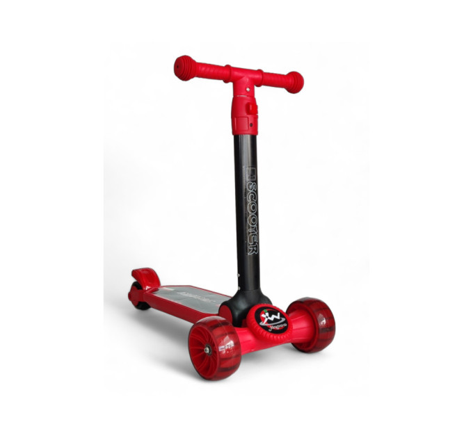 Самокат детский Scooter Jingwa 116, трехколесный, от 1,5 года, погрузка до 60 кг, музыкальная платформа, с подсветкой (желтый, оранжевый, красный, фиолетовый, черный)