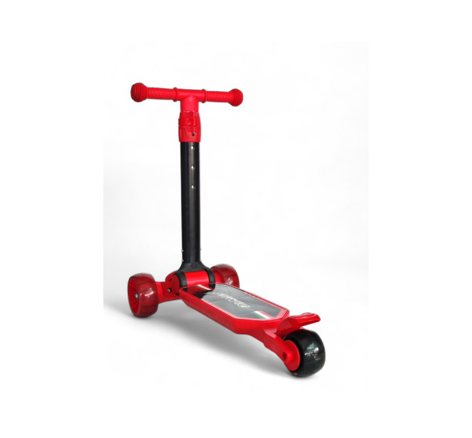 Самокат детский Scooter Jingwa 116, трехколесный, от 1,5 года, погрузка до 60 кг, музыкальная платформа, с подсветкой (желтый, оранжевый, красный, фиолетовый, черный)