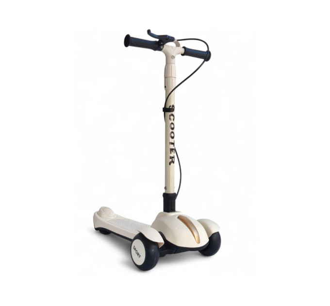 Детский трехколесный самокат Scooter Sport от 3 лет, складной с ручным тормозом, подшипники ABEC-9, музыкальная платформа с подсветкой, удлиненный руль, нагрузка до 75 кг (белый, розовый) Детский трехколесный самокат Scooter Sport от 3 лет, складной с ручным тормозом, подшипники ABEC-9, музыкальная платформа с подсветкой, удлиненный руль, нагрузка до 75 кг (белый, розовый)