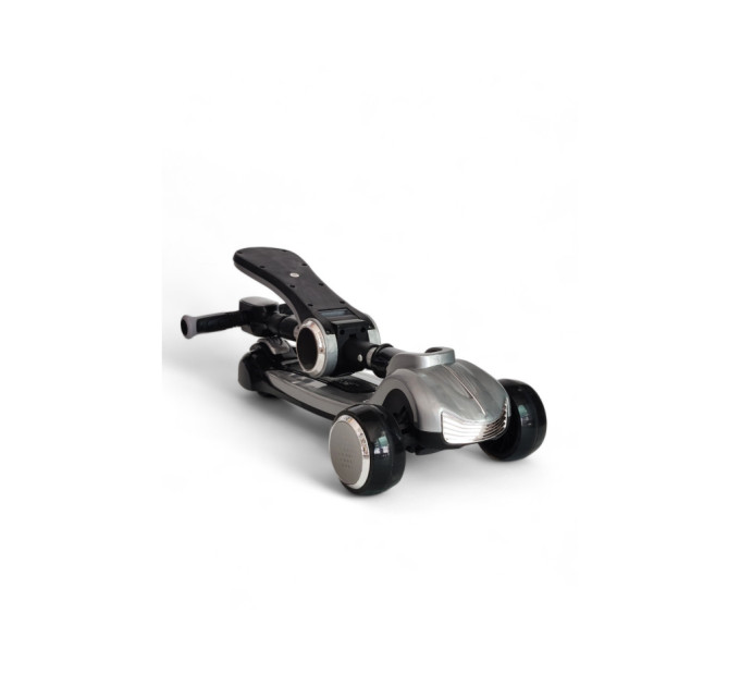 Детский самокат 2 в 1 с сиденьем Scooter Highend 828A, от 1,5 года, самокат-трансформер, музыкальная платформа с подсветкой, фары, погрузка до 90 кг (красный, серый, желтый)