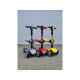 Детский самокат 2 в 1 с сиденьем Scooter Highend 828A, от 1,5 года, самокат-трансформер, музыкальная платформа с подсветкой, фары, погрузка до 90 кг (красный, серый, желтый)