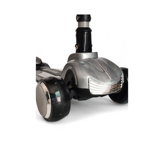 Детский самокат 2 в 1 с сиденьем Scooter Highend 828A, от 1,5 года, самокат-трансформер, музыкальная платформа с подсветкой, фары, погрузка до 90 кг (красный, серый, желтый)
