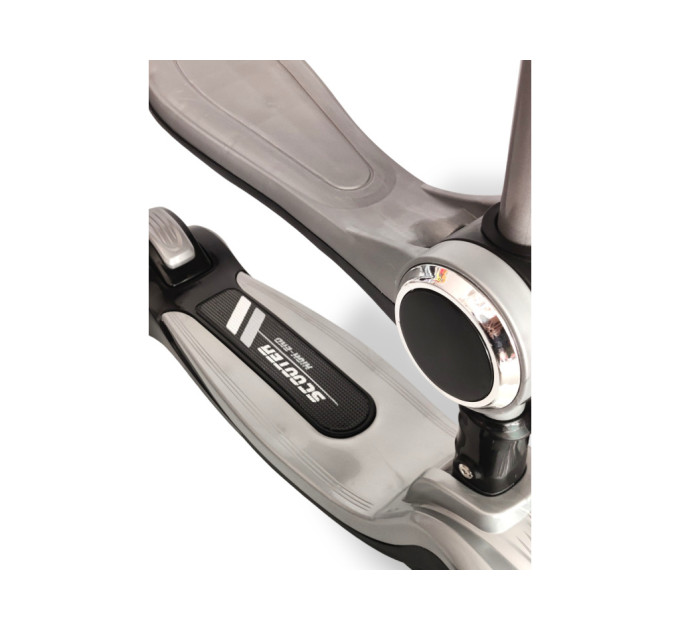 Детский самокат 2 в 1 с сиденьем Scooter Highend 828A, от 1,5 года, самокат-трансформер, музыкальная платформа с подсветкой, фары, погрузка до 90 кг (красный, серый, желтый)