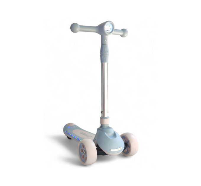 Детский самокат с сиденьем 2 в 1 Scooter Dream M2 от 1,5 года, самокат-трансформер для детей, музыкальная платформа со светом, фонарик с 3 режимами, резиновые вставки, погрузка до 90 кг (голубой, коричневый, мятный, розовый, черный)