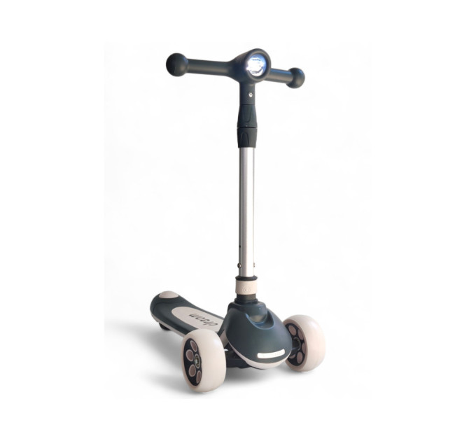 Детский самокат 3 в 1 Scooter Dream M3 с сиденьем и родительской ручкой, трехколесный самокат для детей от 1,5 года, музыкальная платформа с подсветкой, фонарик 3 режима, резиновые вставки, до 90 кг (голубой, розовый, зеленый, коричневый, черный)