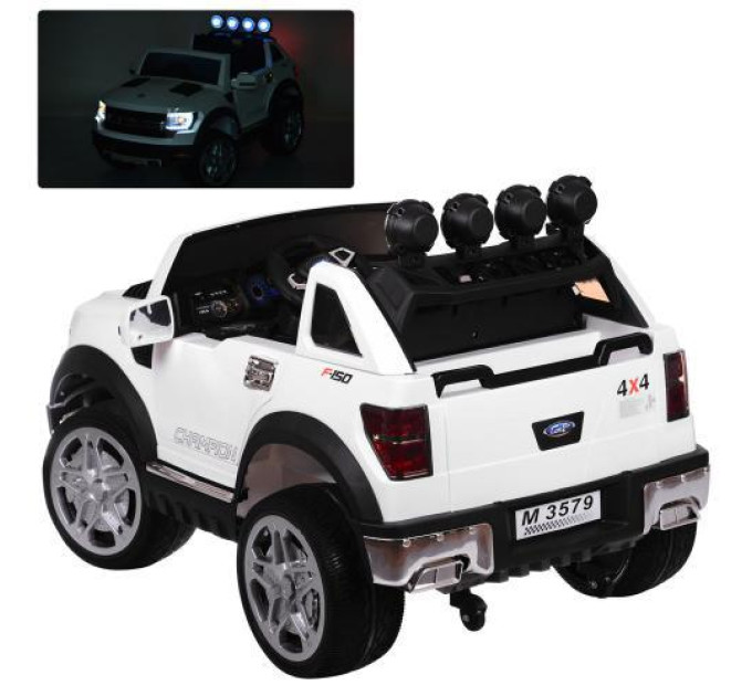 Дитячий електромобіль на акумуляторі Bambi Ford Long M 3579EBLR-1 білий
