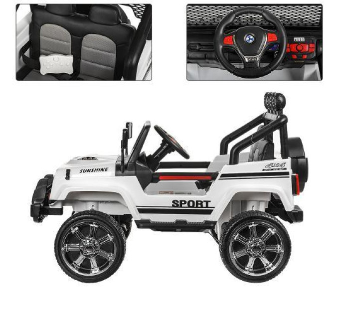 Дитячий електромобіль Bambi M 3237EBLR-1 2 акумулятори звук світло білий