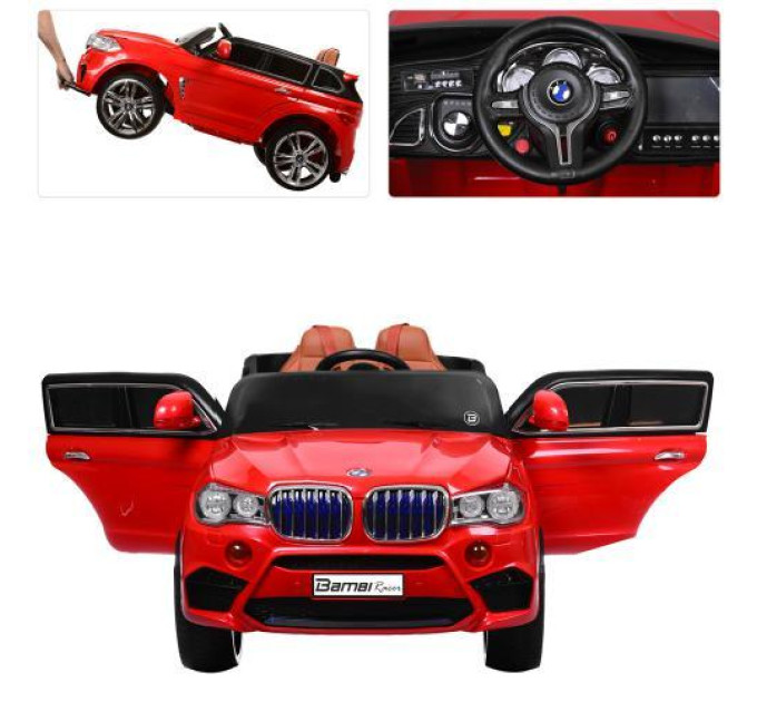 Электромобиль Bambi BMW M 3102(MP4)EBLR-3 кожаное сиденье красная машина