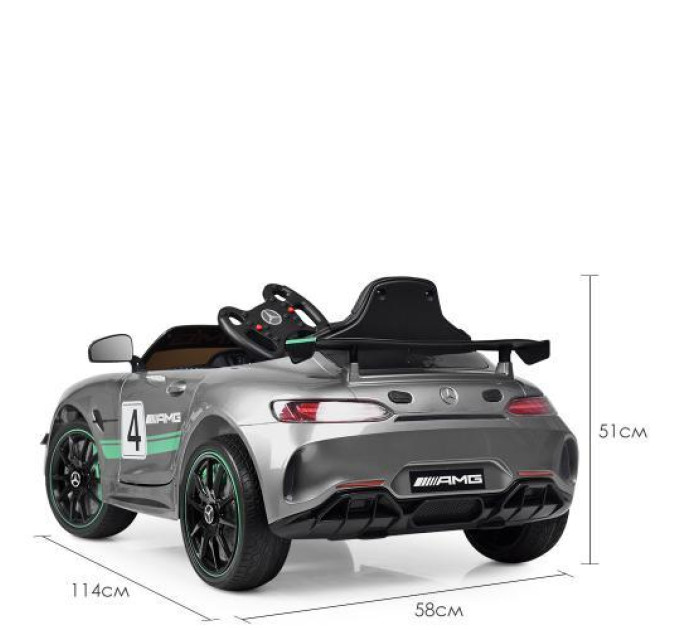 Дитячий електромобіль Bambi Сірий M 4050EBLRS-11 звук при старті 3 швидкості