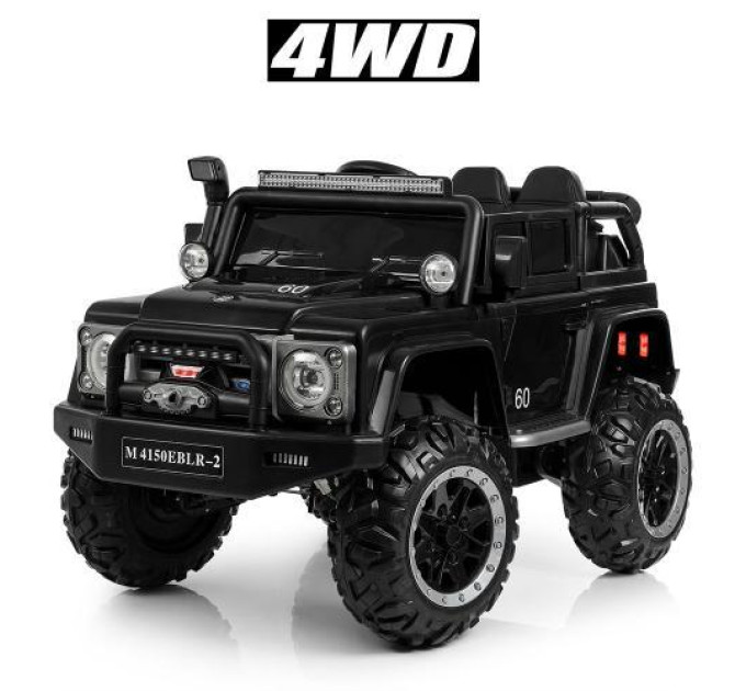 Черный электромобиль Bambi M 4150EBLRS-2 джип для детей 3-8 лет