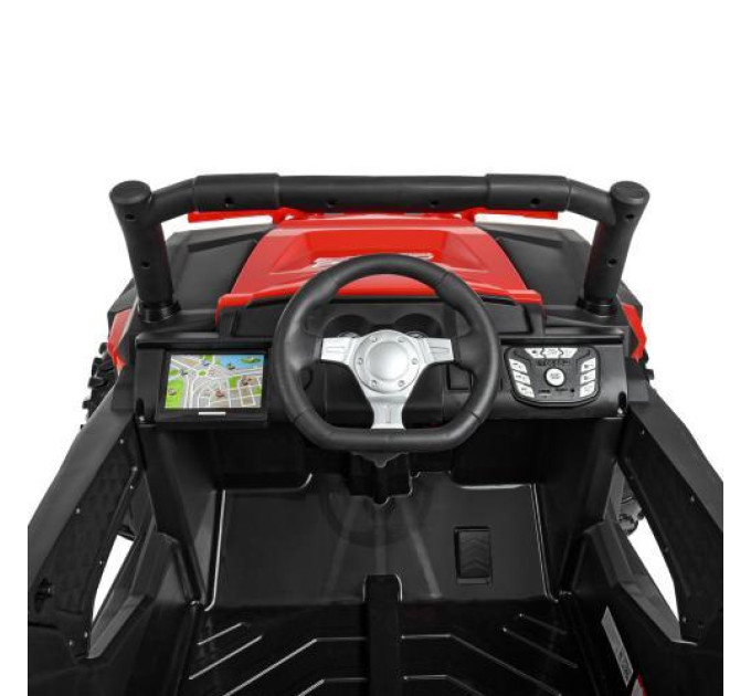 Электромобиль джип Buggy М 4248EBLR-3 красный с музыкой и светом двухместный