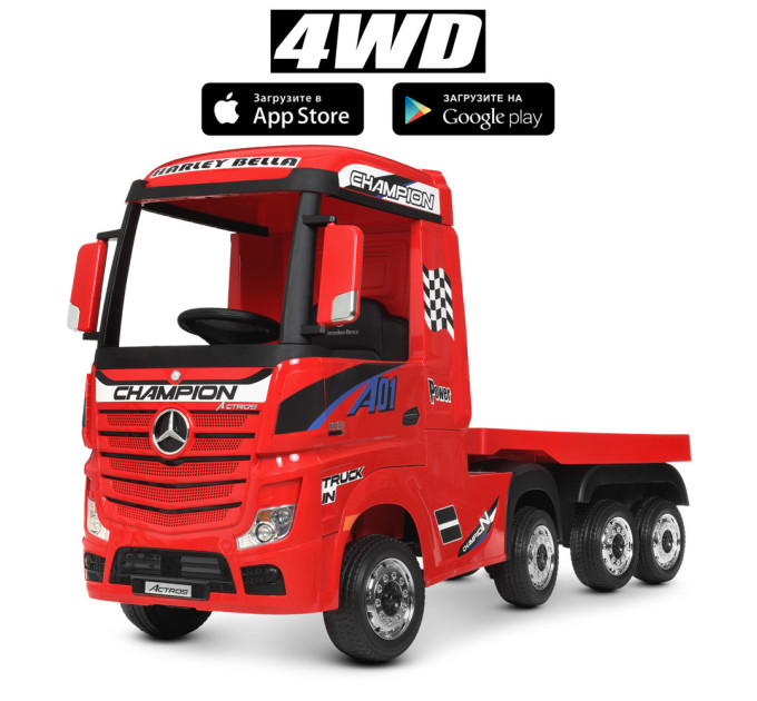 Грузовик Mercedes M 4208EBLR-2 детский электромобиль красный