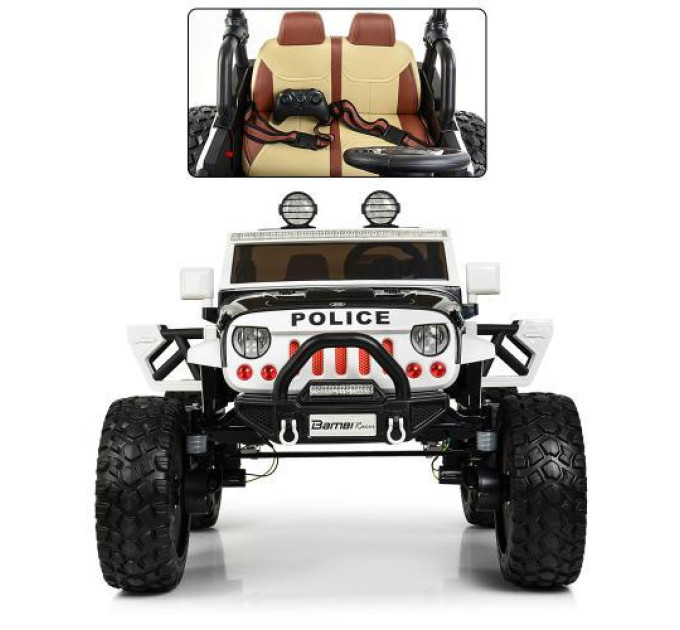 Дитячий повнопривідний джип Bambi Police M 4077 EBLR-2-1 чорно-білий