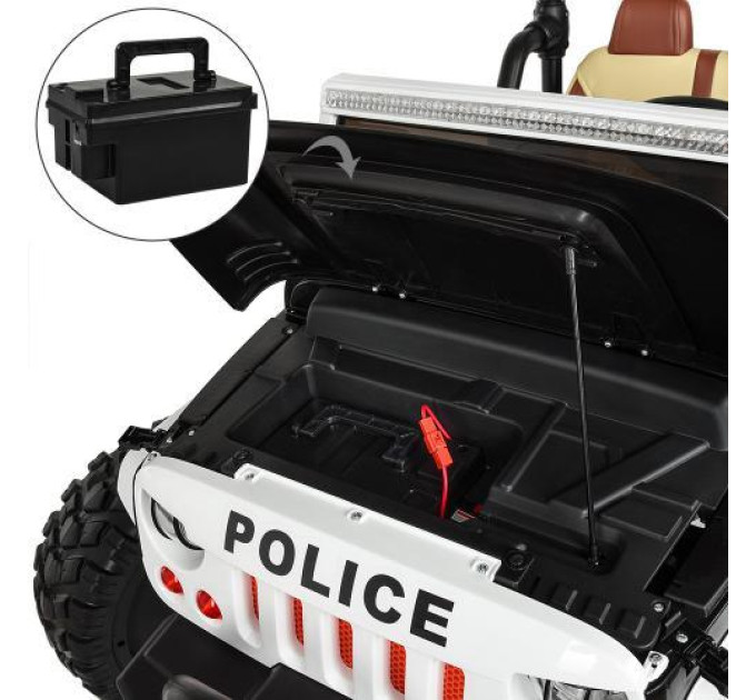 Дитячий повнопривідний джип Bambi Police M 4077 EBLR-2-1 чорно-білий