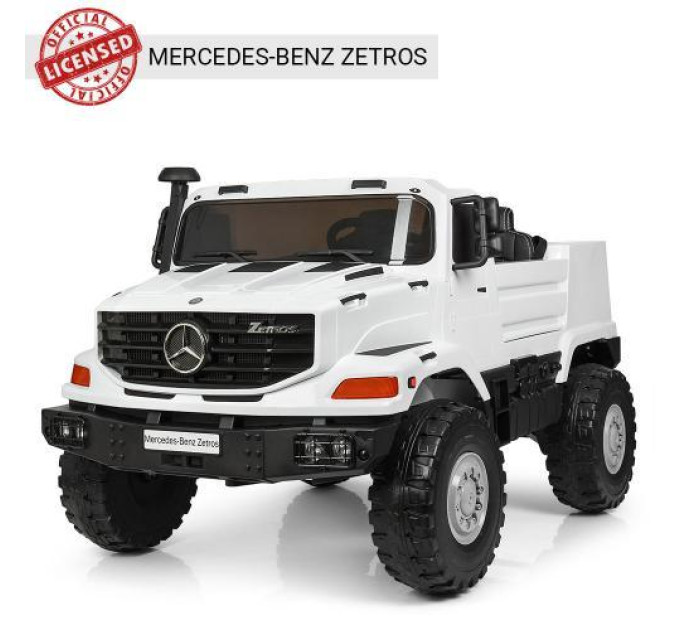 Дитячий джип Mercedes Zetros M 3990EBLR-1 має як кермо так і дистанційне керування