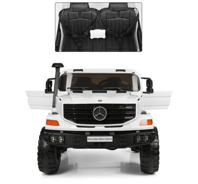 Дитячий джип Mercedes Zetros M 3990EBLR-1 має як кермо так і дистанційне керування