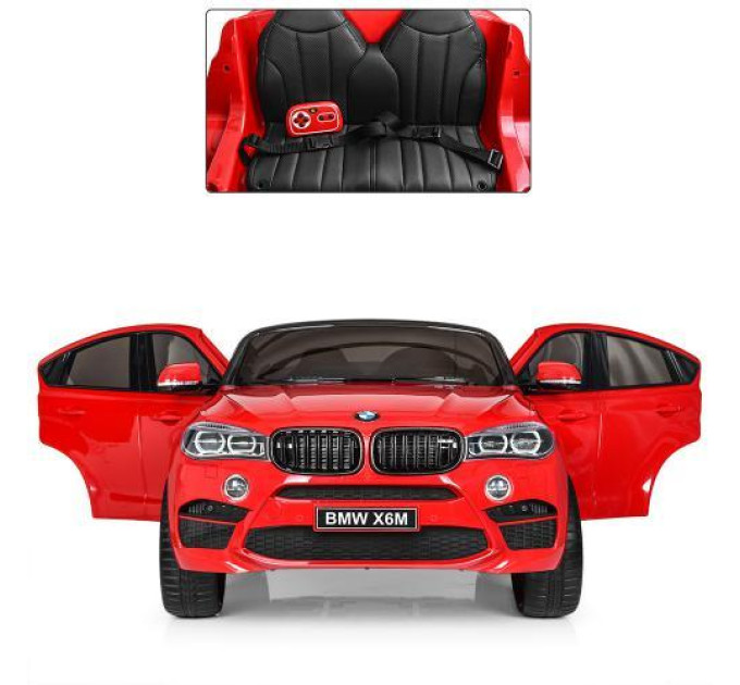 Дитячий електромобіль джип Bambi JJ2168-3 двомісний BMW червоний