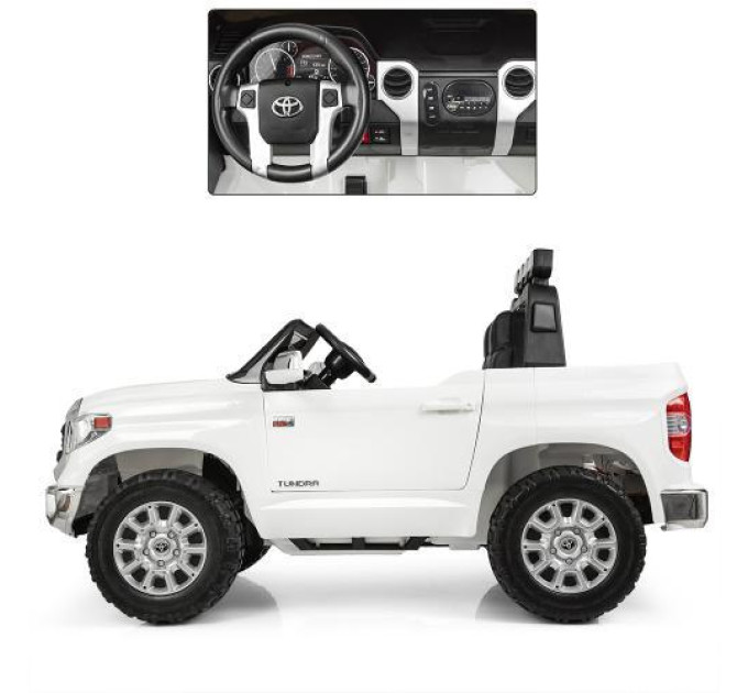 Дитячий електромобіль двомісний Джип Bambi Toyota Tundra JJ2255EBLR білий чорний