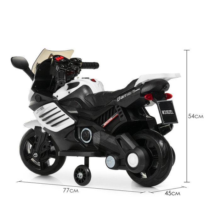 Мотоцикл на электромоторе черный Bambi M 3582EL-1