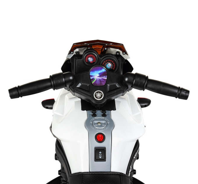 Детский электромотоцикл белый с черным с MP3 Bambi M 3832EL-1