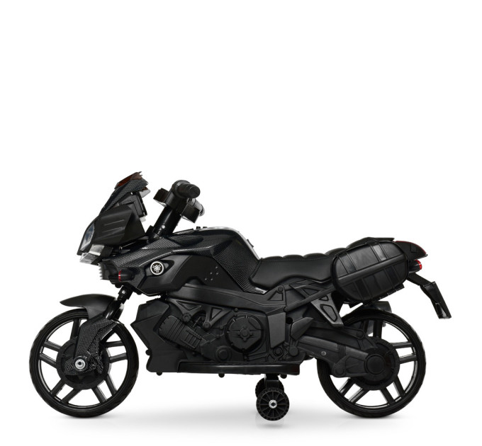 Детский электромотоцикл черный кожаное сиденье BMW Bambi 3832ELM-2