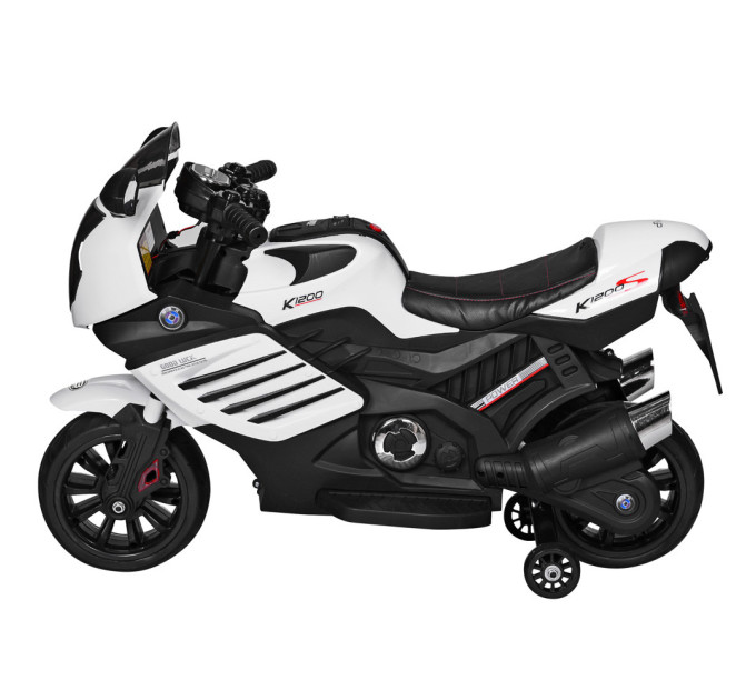 Электромотоцикл детский белый Bambi M 3578EL-1 2 мотора 20W