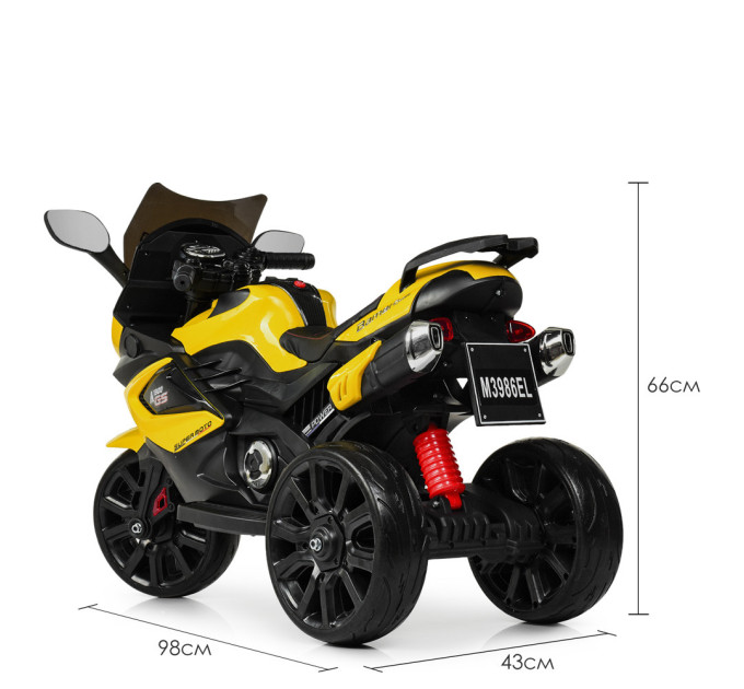 Электромотоцикл детский до 25 кг Bambi M 3986EL-6 желтый