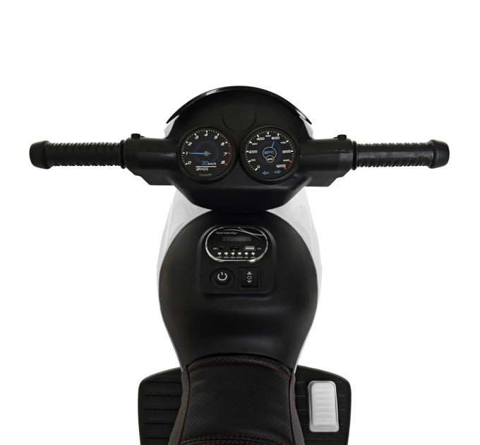 Детский электромотоцикл Полиция 2 мотора до 30 кг Bambi M 4228EBL-1 белый