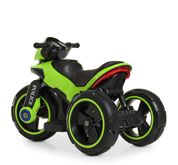 Детский электромотоцикл трехколесный Полиция 2 мотора Bambi M 4228EBL-5