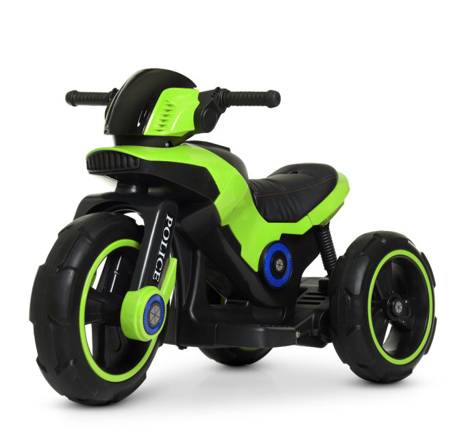 Детский электромотоцикл трехколесный Полиция 2 мотора Bambi M 4228EBL-5