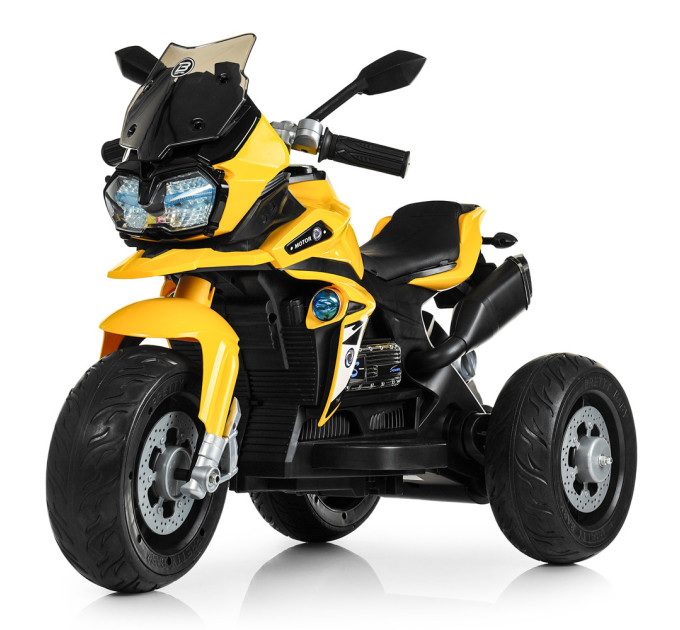 Детский электромотоцикл трехколесный Bambi M 4117EL-6 желтый