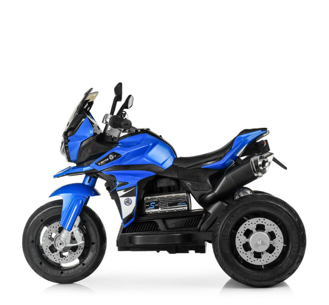 Детский электромотоцикл трехколесный синий Bambi M 4117EL-4