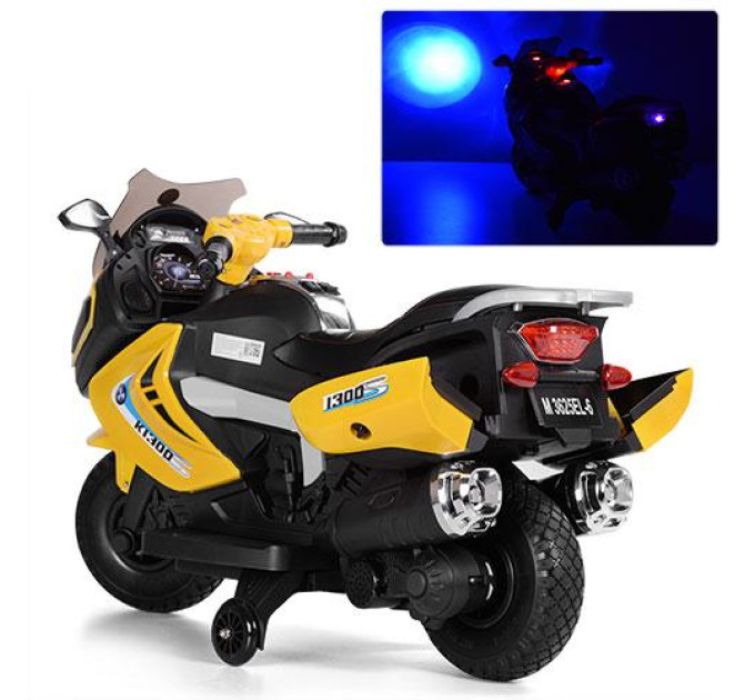 Дитячий електромотоцикл жовтий Bambi M 3625EL-6